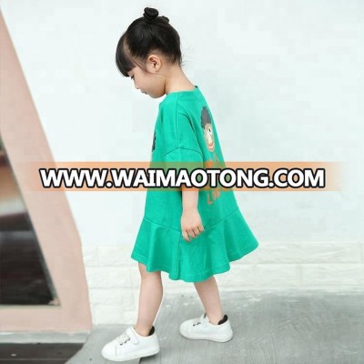 YDA3758new design girl dress soft cotton loose casual girl dress