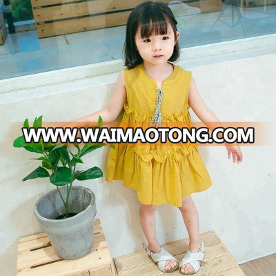 YDA3752summer girl dress sleeveless chiffon kid dress