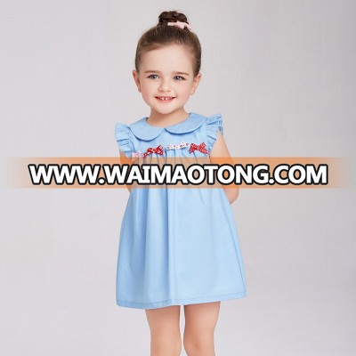 YDA3750summer children dress doll collar short sleeve sweet girl dress